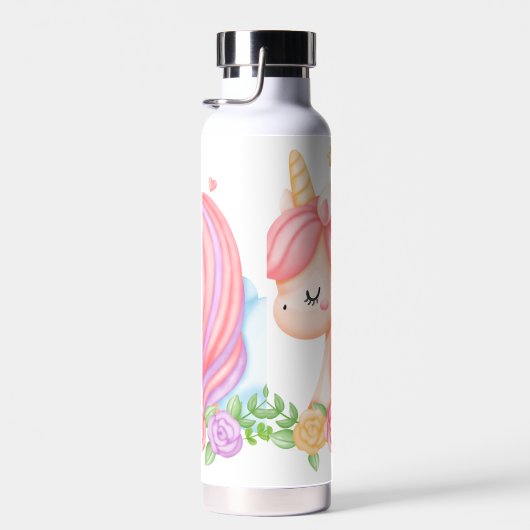 Bouteille D'eau Cute Rose Unicorne enfants (Plage)