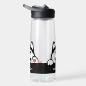 Bouteille D'eau Cute Siberian Husky nom personnalisé (Droite)