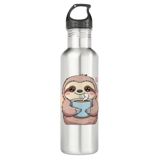 Bouteille D'eau Cute Sloth Coffee Lover Shirt � Funny Fueled by Co (Devant)