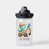 Bouteille D'eau Cute Trex Dinosaur conduisant un véhicule de const (Salle de sport)