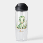 Bouteille D'eau Cute Watercolor Dinosaur Personalized Kids (Arrière)