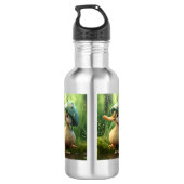 Bouteille D'eau Cute Whimsical Canard Casquette de champignons Nom (Dos)