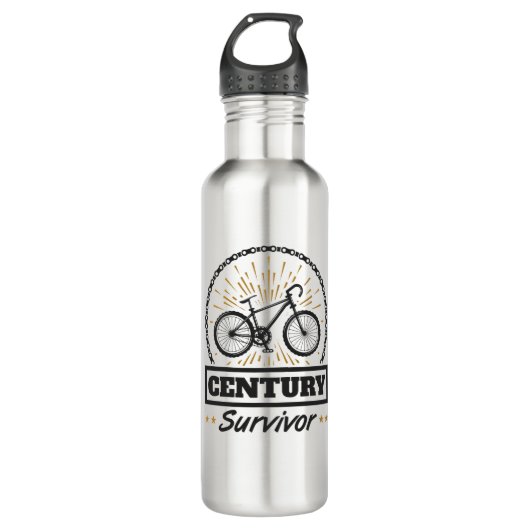Bouteille D'eau Cyclisme Survivant du siècle 100 Miles Course Vélo (Devant)