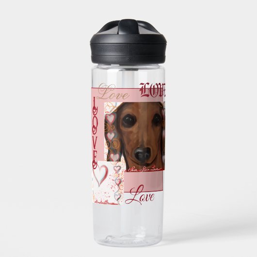 Bouteille D'eau Dachshund Rouge      (Extérieur)