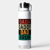 Bouteille D'eau Dada Daddy Papa Bruh Drôle Fête des pères rétro (Arrière)