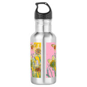 Bouteille D'eau Daffodil Peinture Aquarelle Jaune Rose floral (Dos)