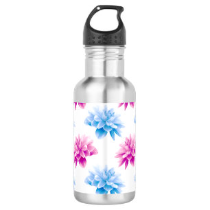Bouteille D'eau Dahlia rose, Dahlia bleu, Motif floral, Fleurs