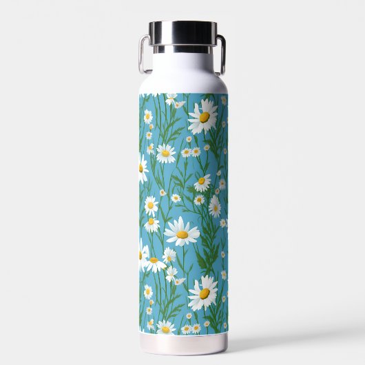 Bouteille D'eau Daisées D'Été Sur Aqua (Avant)