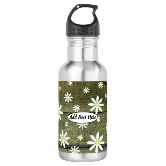Bouteille D'eau Daisis Rustique Barne Planche Daisy Flower (Devant)