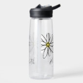 Bouteille D'eau Daisy Doodle Fleur Personnalisé Monogramme (Gauche)