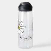 Bouteille D'eau Daisy Doodle Fleur Personnalisé Monogramme (Arrière)