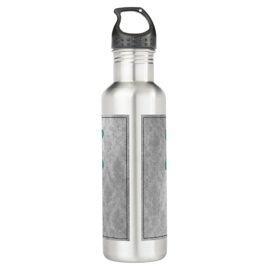 Bouteille D'eau Damas de libellule turquoise (Dos)