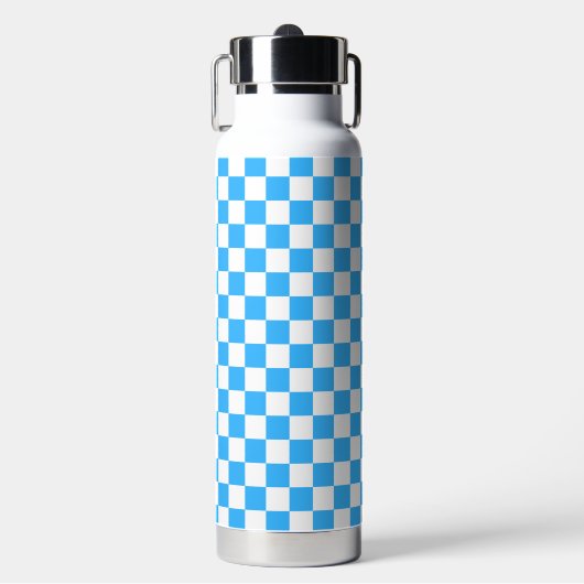 Bouteille D'eau Damier bleu clair classique (Salle de sport)