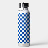 Bouteille D'eau Damier bleu de cobalt classique (Évier)
