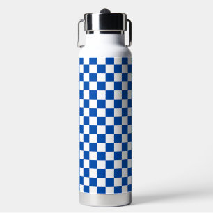 Bouteille D'eau Damier bleu de cobalt classique