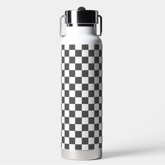 Bouteille D'eau Damier gris foncé classique (Salle de sport)