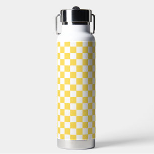 Bouteille D'eau Damier jaune visuel classique