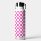 Bouteille D'eau Damier rose visuel classique (Arrière)
