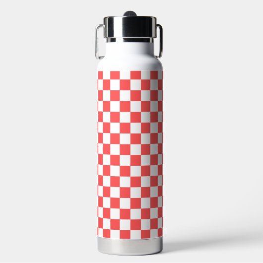 Bouteille D'eau Damier rouge corail classique (Salle de sport)