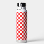 Bouteille D'eau Damier rouge visuel classique (Évier)