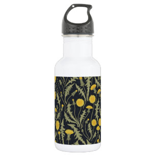 Bouteille D'eau Dandelions, vert, jaune et noir