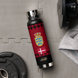 Bouteille D'eau Danemark Rustique Vacuum Isolé, Drapeau Danois