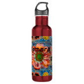 Bouteille D'eau Danse ancienne avec des figurines et une fleur (Devant)