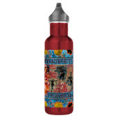 Bouteille D'eau Danse ancienne avec des figurines et une fleur (Droite)