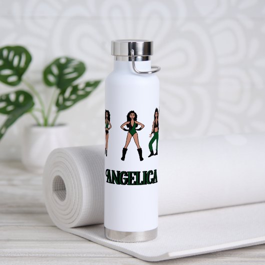 Bouteille D'eau Danseur noir vert #2 (Yoga (pivoté))