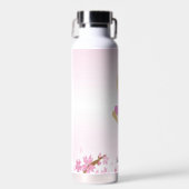 Bouteille D'eau Danseuse de ballet et fleurs sur fond rose clair (Avant)