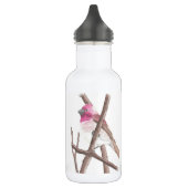 Bouteille d'eau d'aquarelle de pinson pourpre (Gauche)