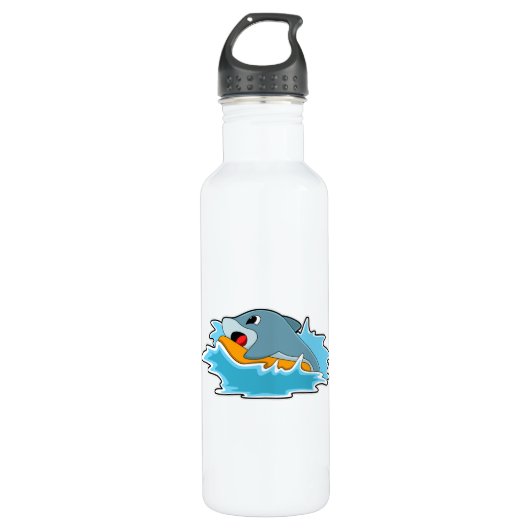Bouteille D'eau Dauphin au surf avec Surfboard (Devant)