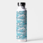 Bouteille D'eau Dauphins de verre tendu de l'océan bleu (Gauche)