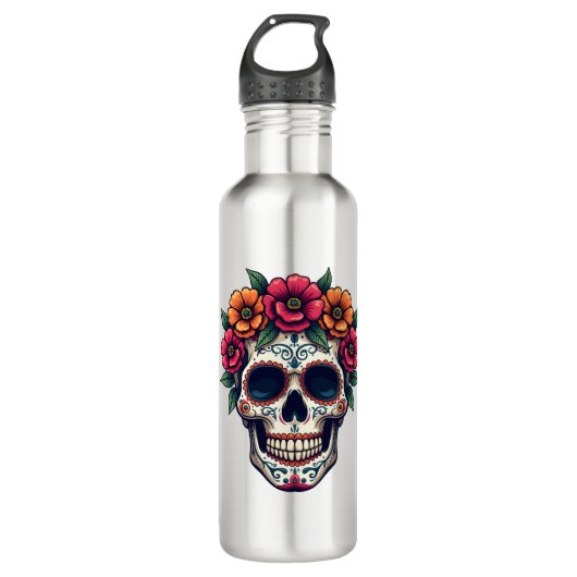 Bouteille D'eau Day of the Dead Sugar Skull � Dia de los Muertos S (Devant)