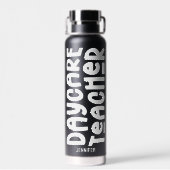 Bouteille D'eau Daycare Teacher Simple White Text Design (Arrière)