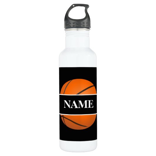 Bouteille d'eau de basket-ball 24 OZ personnalisée (Devant)