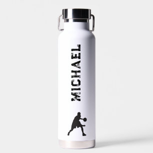 Bouteille d'eau de basket-ball noir et blanc (22 o