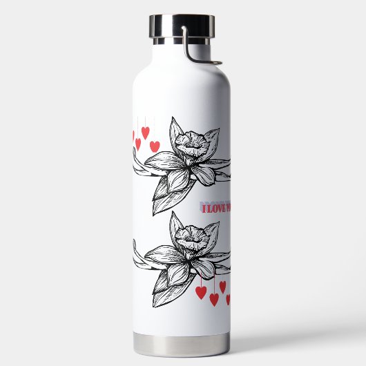 Bouteille D'eau de belles fleurs (Droite)