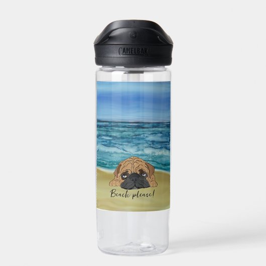 Bouteille d'eau de chiot à chien de plage (Arrière)