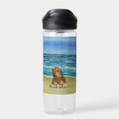 Bouteille d'eau de chiot mignonne de plage (Arrière)