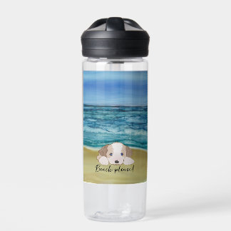 Bouteille d'eau de chiot sucrée de plage