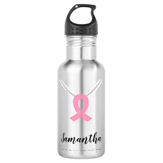 Bouteille d'eau de conscience de cancer du sein, (Devant)