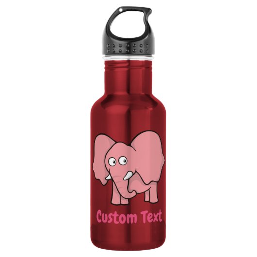 Bouteille d'eau de dessin animé éléphant rose (Devant)