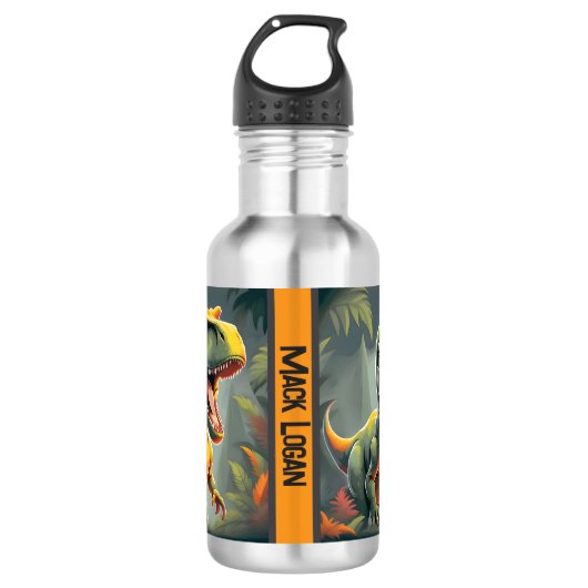 Bouteille d'eau de dinosaure jurassique T Rex (Devant)