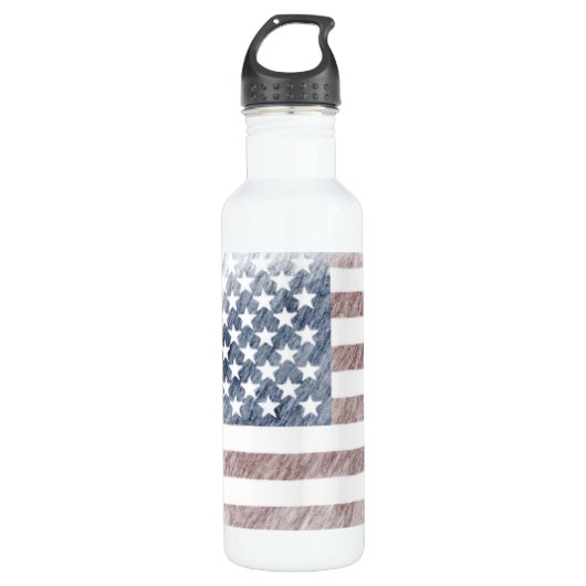 Bouteille d'eau de drapeau américain (Devant)