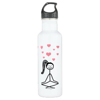 Bouteille d'eau de fille de yoga, 24oz