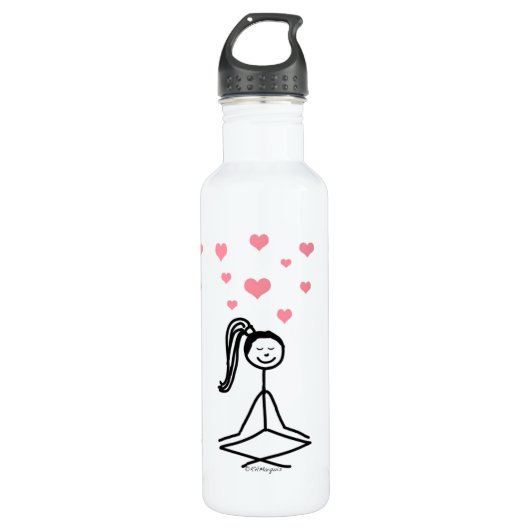 Bouteille d'eau de fille de yoga, 24oz (Devant)