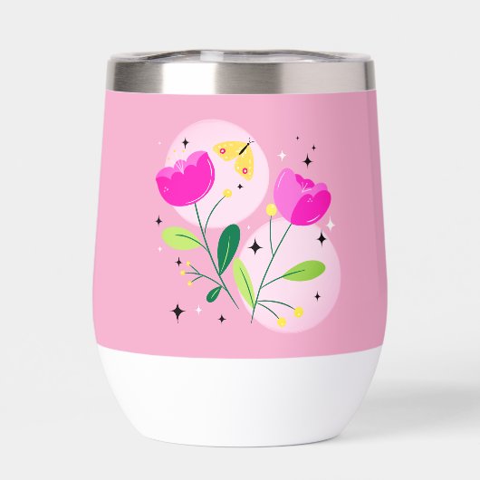 Bouteille d'eau de fleurs brillantes (Arrière)
