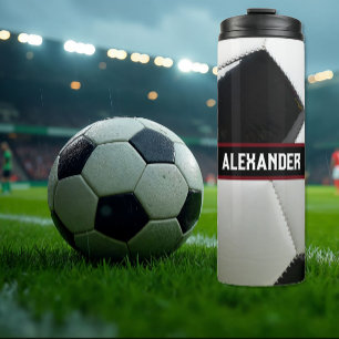 Bouteille d'eau de football personnalisée avec nom