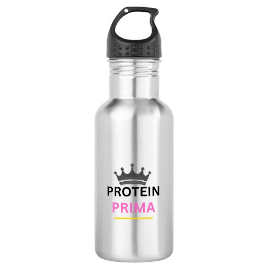 Bouteille d'eau de gym Protein Prima – Acier inoxy (Devant)